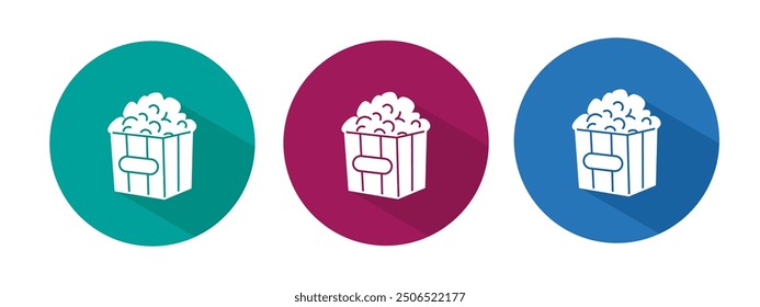 Icon for popcorn vector illustration in flat.
