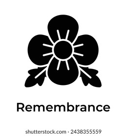 An icon of poppy flower showing concept icon of remembrance day