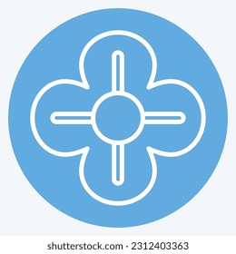 Icon Poppy. related to Flowers symbol. blue eyes style. simple design editable. simple illustration