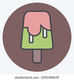 Icon Popsicle. related to Kindergarten symbol. color mate style. design editable