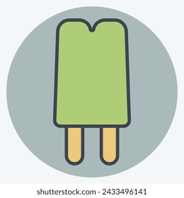 Icon Popsicle. related to Milk and Drink symbol. color mate style. simple design editable. simple illustration