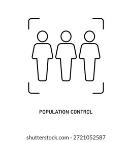 Icono de un control de población, aislado contra un fondo limpio.