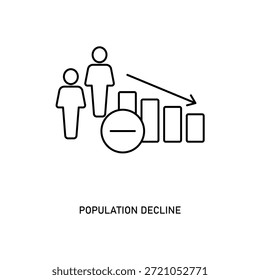 Ícone a Declínio da População, isolado contra um fundo limpo.