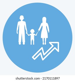 Crecimiento de la población de iconos. adecuado para el símbolo comunitario. estilo ojos azules. diseño simple editable. vector de plantilla de diseño. ilustración de símbolo simple