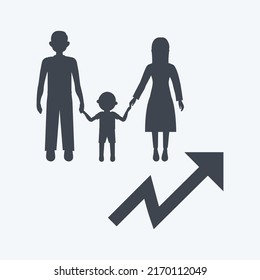 Icon Population Growth. suitable for Community symbol. glyph style. simple design editable. design template vector. simple symbol illustration