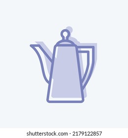 Icon Porcelain Teapot. suitable for Drink symbol. two tone style. simple design editable. design template vector. simple symbol illustration
