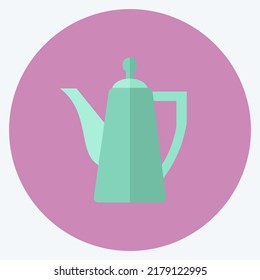 Icon Porcelain Teapot. suitable for Drink symbol. flat style. simple design editable. design template vector. simple symbol illustration