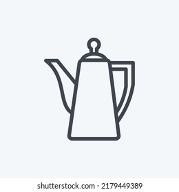 Icon Porcelain Teapot. suitable for Drink symbol. line style. simple design editable. design template vector. simple symbol illustration