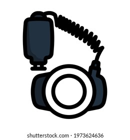 Icon Of Portable Circle Macro Flash. Editable Bold Outline With Color Fill Design. Vector Illustration.
