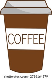 Um ícone de uma caneca de café portátil para beber no escritório.