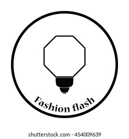 Icon of portable fashion flash. Thin circle design. Vector illustration.