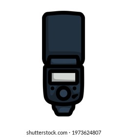 Icon Of Portable Photo Flash. Editable Bold Outline With Color Fill Design. Vector Illustration.