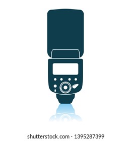 Icono De Portable Photo Flash. Diseño de reflexión de sombra. Ilustración vectorial.