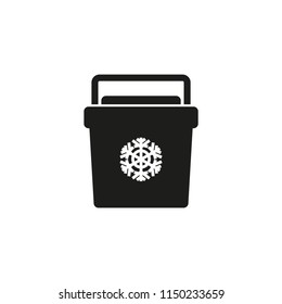Icon of portable refrigerator. Simple vector illustration.