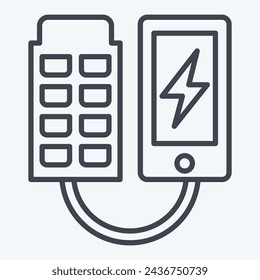 Icon Portable Solar Charger. related to Solar Panel symbol. line style. simple design illustration.