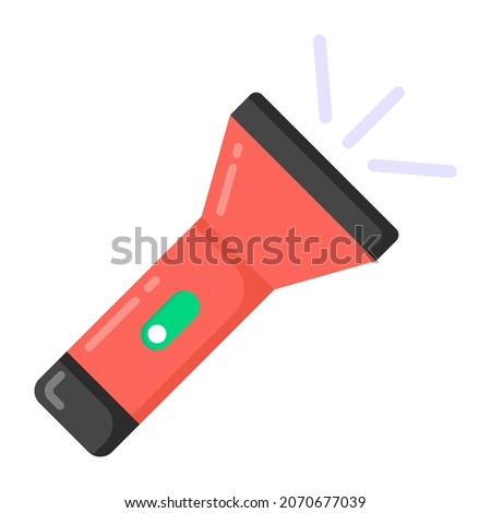 An icon of portable torchlight in trendy flat style 
