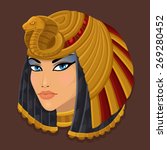 Icon portrait Cleopatra. Vector illustration