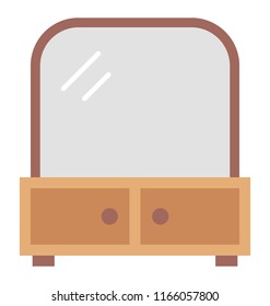 
Icon portrait of vanity table with front drawers and mirror 
