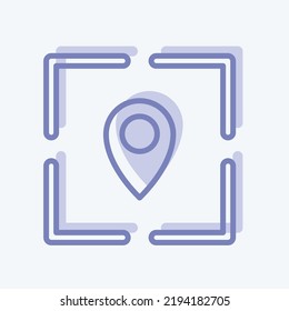 Symbolpositionierung. geeignet für Branding-Symbol. zwei Töne. einfaches Design bearbeitbar. Designvorlage, Vektor. einfache Abbildung