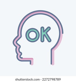 Icon Positive Attitude. related to Psychology Personality symbol. simple design editable. simple illustration