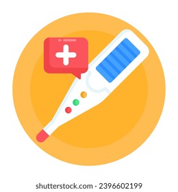 Icon of positive pregnancy test flat round design 