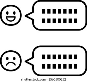 Icon of a positive review and a negative review