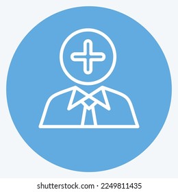 Icon Positive Thoughts. related to Psychological symbol. blue eyes style. simple illustration. emotions, empathy, assistance