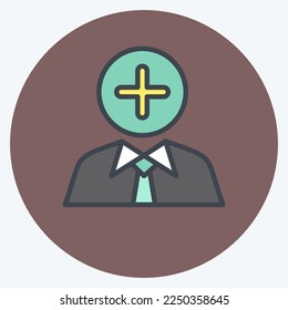 Icon Positive Thoughts. related to Psychological symbol. color mate style. simple illustration. emotions, empathy, assistance