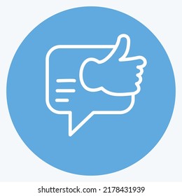 Icon Possitive Feedback. suitable for Feedback symbol. Blue Eyes Style. simple design editable. design template vector. simple symbol illustration