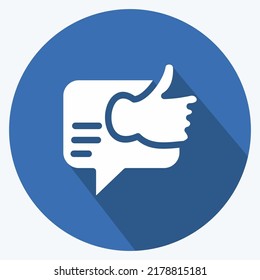 Icon Possitive Feedback. suitable for Feedback symbol. Long Shadow Style. simple design editable. design template vector. simple symbol illustration
