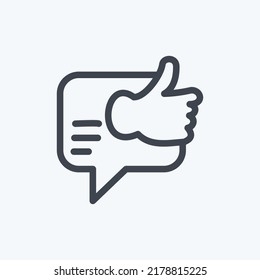 Icon Possitive Feedback. suitable for Feedback symbol. Line Style. simple design editable. design template vector. simple symbol illustration