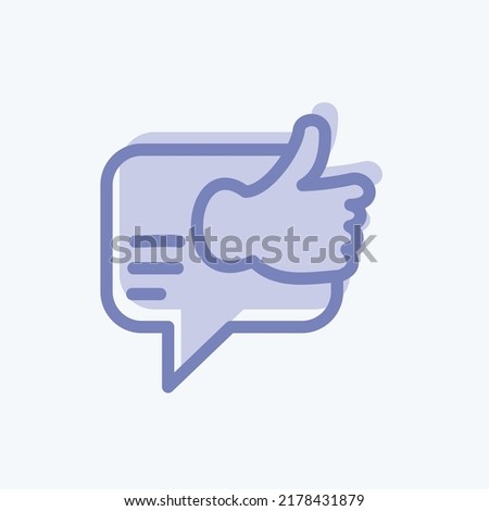 Icon Possitive Feedback. suitable for Feedback symbol. two tone style. simple design editable. design template vector. simple symbol illustration