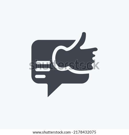 Icon Possitive Feedback. suitable for Feedback symbol. Glyph Style. simple design editable. design template vector. simple symbol illustration