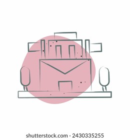 Icon Post Office. related to Post Office symbol. Color Spot Style. simple design editable. simple illustration