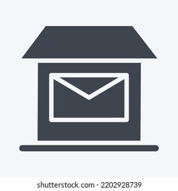 Symbol Post Office. geeignet für Bildungs-Symbol. Glyph-Stil. einfaches Design bearbeitbar. Designvorlage, Vektor. einfache Abbildung