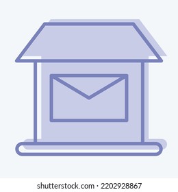 Oficina de correos de iconos. adecuado para el símbolo educativo. estilo de dos tonos. diseño simple editable. vector de plantilla de diseño. ilustración simple