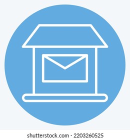 Icon Post Office. suitable for education symbol. blue eyes style. simple design editable. design template vector. simple illustration