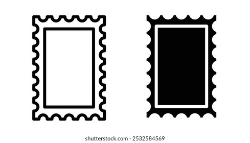 Icon of a postage stamp, symbolizing mail, correspondence, or postal services.