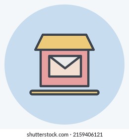 Icon Postal. suitable for education symbol. color mate style. simple design editable. design template vector. simple illustration