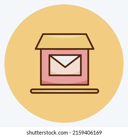 Icon Postal. suitable for education symbol. flat style. simple design editable. design template vector. simple illustration