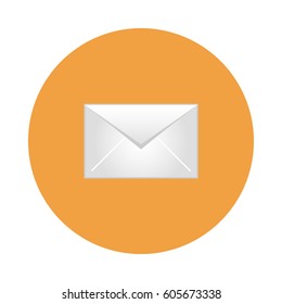 Icon posts. Envelope on a blue background.