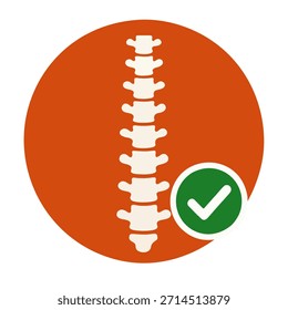 Icon "Posture Check": A straight spine with a checkmark notification.