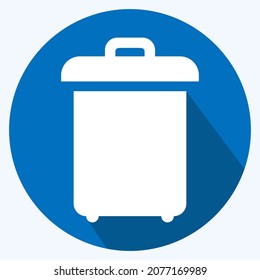 Icon Pot 2 - Long Shadow Style - Simple illustration, Editable stroke, Design template vector, Good for prints, posters, advertisements, announcements, info graphics, etc.
