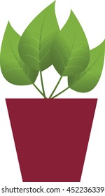 Icon of pot with flower in flat design. Vector illustration