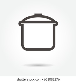 icon pot. Home appliances vector illustration isolated sign symbol thin line for web, modern minimalistic flat design vector on white background