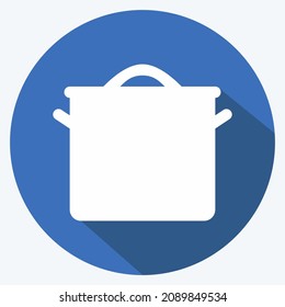 Icon Pot - Long Shadow Style - Simple illustration,Editable stroke,Design template vector, Good for prints, posters, advertisements, announcements, info graphics, etc.