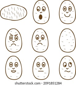 icon potato caracter doodle illustration
