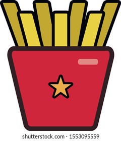 Icon of potato in package in flat style