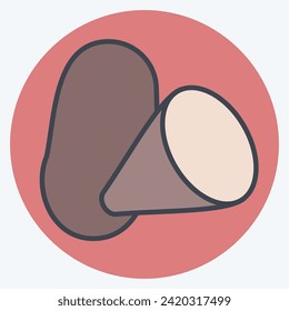 Icon Potato. related to Vegan symbol. color mate style. simple design editable. simple illustration