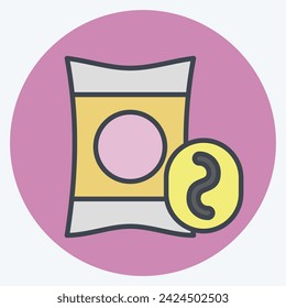Icon Potatoships. related to Fast Food symbol. color mate style. simple design editable. simple illustration